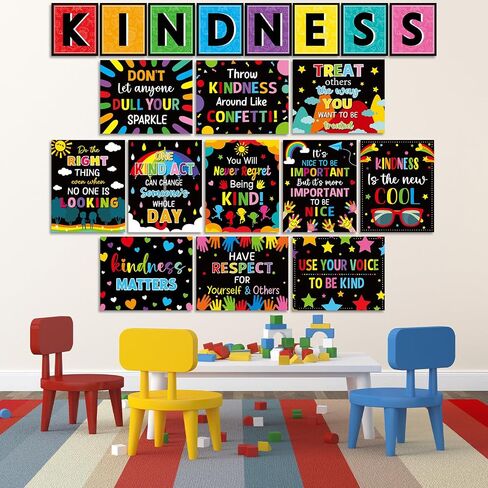 gisgfim 19Pcs Classroom Kindness Posters Growth Mindset Kindness Bulletin Board Empathy Inspirational Classroom Decorations for Preschool Elementary Middle School Learning Wall Art Decor in Saudi Arabia