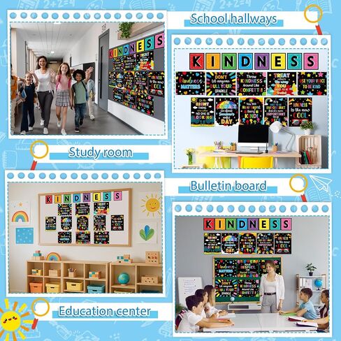 gisgfim 19Pcs Classroom Kindness Posters Growth Mindset Kindness Bulletin Board Empathy Inspirational Classroom Decorations for Preschool Elementary Middle School Learning Wall Art Decor in Saudi Arabia