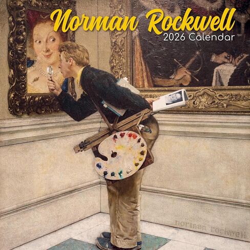 2026 Square Wall Calendar - Norman Rockwell 12 × 12 بوصة شهرية ، 16 شهرًا ، موضوع الفن ، يشمل 180 ملصق تذكير in Saudi Arabia