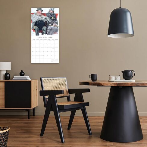 2026 Square Wall Calendar - Norman Rockwell 12 × 12 بوصة شهرية ، 16 شهرًا ، موضوع الفن ، يشمل 180 ملصق تذكير in Saudi Arabia