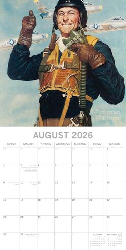 2026 Square Wall Calendar - Norman Rockwell 12 × 12 بوصة شهرية ، 16 شهرًا ، موضوع الفن ، يشمل 180 ملصق تذكير in Saudi Arabia