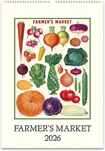 Cavallini 2026 Farmers Market Wall Calendar ، 13 × 19 بوصة ، تقويم معلق 12 صفحة في شهر ، مثالي لمحبي سوق المزارعين ، جميلون ومنظمون in Kuwait