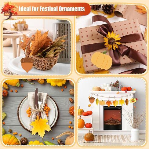 MixTeach 60 Pieces Thanksgiving Unfinished Wood Cutouts Fall Wooden Ornaments Maple Leaves Pumpkin Acorn Shapes Blank Hanging Slices with Holes for Autumn Halloween Thanksgiving Harvest DIY Crafts in Saudi Arabia