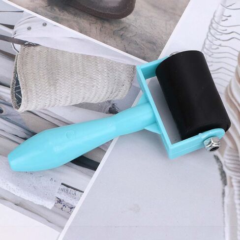 Estink 3.5cm Printmaking Brayer Rubber Roller Art Stamping Tool with Durable Rubber Roller for Block Printing Ink Painting (Green) in Saudi Arabia