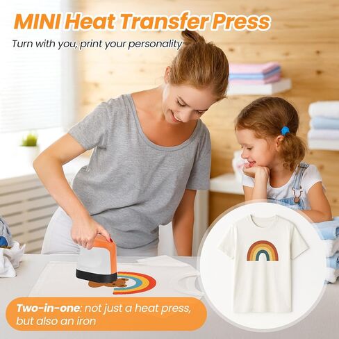 Heat Press Machine Mini Heat Press 3.5 "x 2.4", Portable Heat Press Fast Up to 356℉(180 ºC), Portable Easy Press for T-Shirts, Shoes, Bags, Hats, and Vinyl HTV Heat Transfer Projects in Saudi Arabia