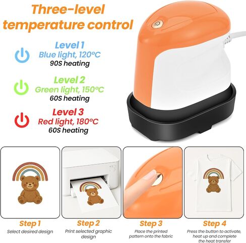 Heat Press Machine Mini Heat Press 3.5 "x 2.4", Portable Heat Press Fast Up to 356℉(180 ºC), Portable Easy Press for T-Shirts, Shoes, Bags, Hats, and Vinyl HTV Heat Transfer Projects in Saudi Arabia