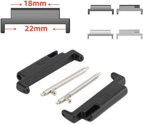 Ymiko Metal Watch Band Adapter Stainless Steel Connection Adapter Replacement for Smartwatches with 18-22mm Connectors (1 Pair) in Saudi Arabia
