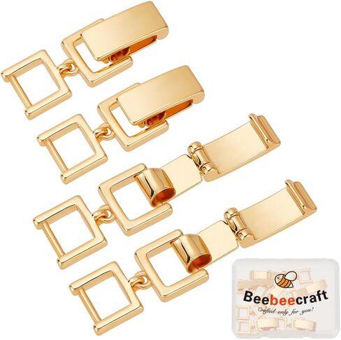 Beebeecraft 1 Box 6Pcs Bracelet Fold Over Clasps 29mm Real 24K Gold Plated Brass Foldover Clasp Extender Jewelry Extension Fold Over Clasp for Jewelry Making Bracelet Necklace Supplies DIY Crafts in Saudi Arabia