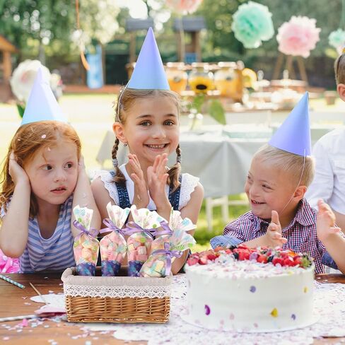 Yexiya 25 Pack Mermaid Birthday حفلة تفضيل الأكياس المثلث Cellophane Candy Treat Goody Bag مع 25 بطاقات ذيل حورية البحر 50 PCS Twist و Roll من الشريط الأرجواني لحفلة عيد الميلاد in Saudi Arabia