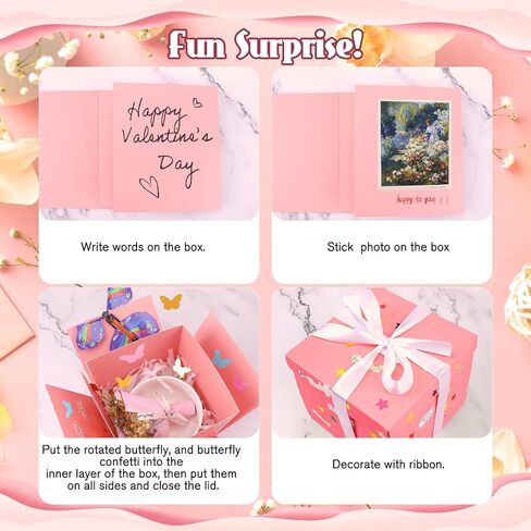 Butterfly Explosion Black Gift Box ، Diy DIY فريد من نوعه انفجار هدايا ، صندوق هدايا ، طيران ، أسود لأعياد الميلاد ، التخرج ، الزفاف ، استحمام الطفل ، الذكرى السنوية in Kuwait