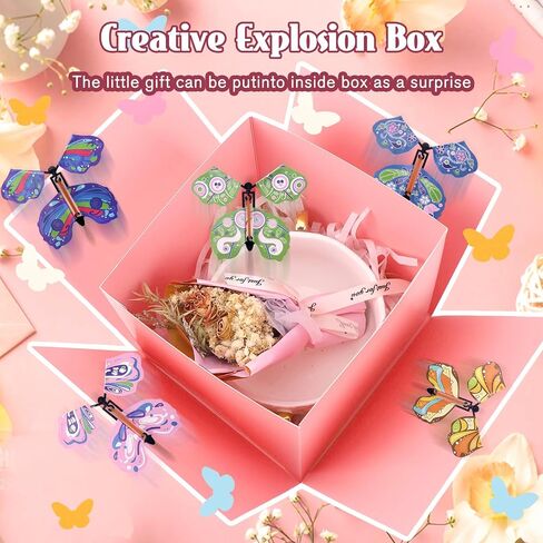 Butterfly Explosion Black Gift Box ، Diy DIY فريد من نوعه انفجار هدايا ، صندوق هدايا ، طيران ، أسود لأعياد الميلاد ، التخرج ، الزفاف ، استحمام الطفل ، الذكرى السنوية in Kuwait