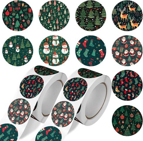 500pcs ملصقات لفة عيد الميلاد 1 "ملصقات غلاف مظروف جولة عتيقة عيد ميلاد عيد ميلاد العلامة العلامة الختم لصالح حفلات الحفلات عيد الميلاد ، المظروف ، الكتاب ، البطاقات ، الهدية in Saudi Arabia