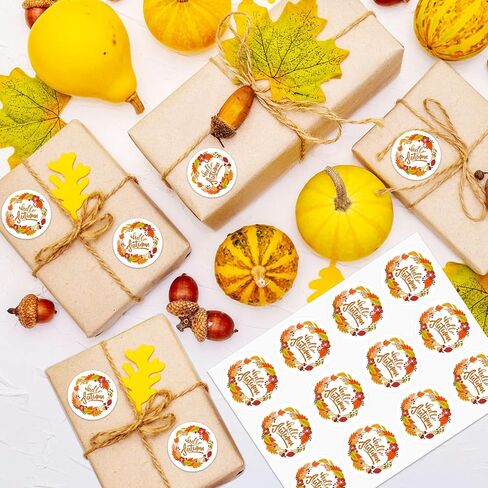 360 PCS Hello Fall Stickers for Envelopes, Round Hello Autumn Stickers for Kid Candy Bags Envelope Seals Gifts Card Fall Autumn Harvest Thanksgiving Party Favors Decoration, 1.5 in in Saudi Arabia