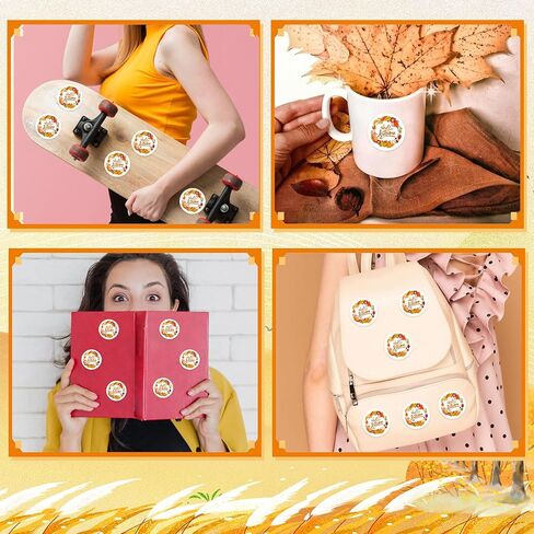 360 PCS Hello Fall Stickers for Envelopes, Round Hello Autumn Stickers for Kid Candy Bags Envelope Seals Gifts Card Fall Autumn Harvest Thanksgiving Party Favors Decoration, 1.5 in in Saudi Arabia