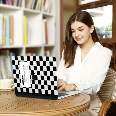 MOSISO Compatible with MacBook Air 13 inch Case 2022 2021 2020 2019 2018 Release A2337 M1 A2179 A1932, Plastic Hard Shell Case&Keyboard Cover for MacBook Air 13.3 inch, Checkerboard Composition Book in Saudi Arabia