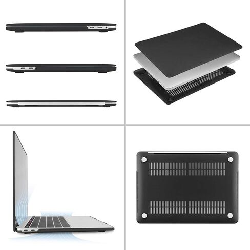MOSISO Plastic Hard Shell Case & Sleeve Bag Compatible with MacBook Pro 13 inch 2020 2019 2018 2017 2016 Release A2338 M1 A2289 A2251 A2159 A1989 A1706 A1708, Black in Saudi Arabia