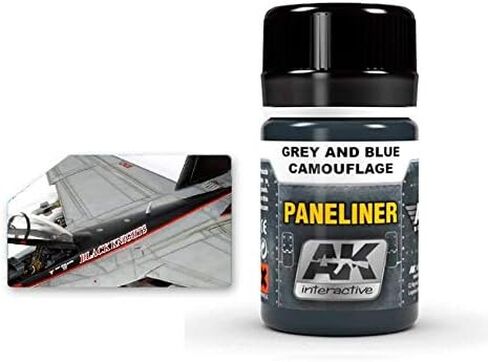 AK -interaction AK 2072 ، Panliner المموه الرمادي والأزرق - 35 مل / 1.18 FL.OZ جرة - طراز بناء الدهانات والأدوات # AK072 in Saudi Arabia