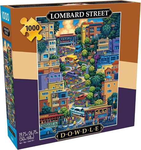 Buffalo Games - Eric Dowdle - Lombard Street - 1000 قطعة بانورامزو للألغاز للبالغين - اللغز الصعبة المثالية لليالي اللعبة - الحجم النهائي هو 26.75 × 19.75 in Saudi Arabia