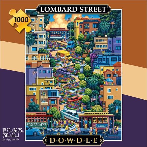Buffalo Games - Eric Dowdle - Lombard Street - 1000 قطعة بانورامزو للألغاز للبالغين - اللغز الصعبة المثالية لليالي اللعبة - الحجم النهائي هو 26.75 × 19.75 in Saudi Arabia
