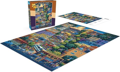 Buffalo Games - Eric Dowdle - Lombard Street - 1000 قطعة بانورامزو للألغاز للبالغين - اللغز الصعبة المثالية لليالي اللعبة - الحجم النهائي هو 26.75 × 19.75 in Saudi Arabia