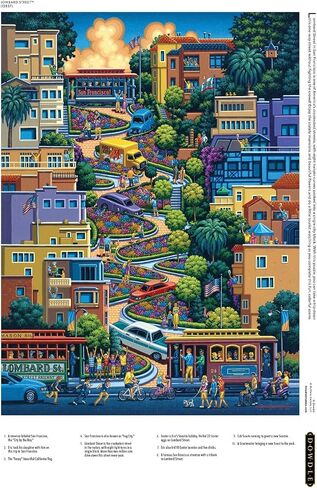 Buffalo Games - Eric Dowdle - Lombard Street - 1000 قطعة بانورامزو للألغاز للبالغين - اللغز الصعبة المثالية لليالي اللعبة - الحجم النهائي هو 26.75 × 19.75 in Saudi Arabia