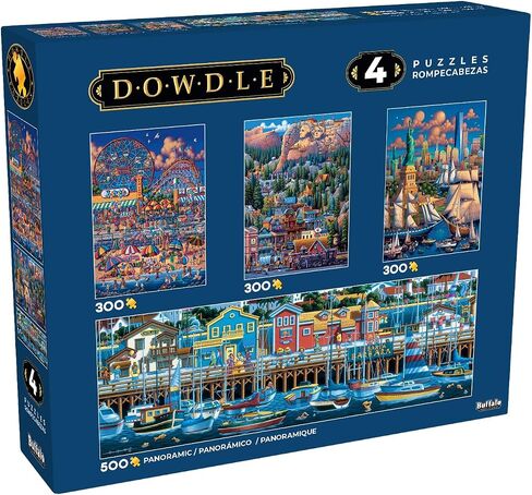 ألعاب Buffalo - Eric Dowdle - 4 × 1 Multipack - Dowdle 4 في 1 Multipack - الألغاز بانوراما متعددة للبالغين - لغز صعب مثالي لليالي اللعبة - يختلف الحجم النهائي in Saudi Arabia