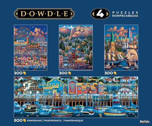 ألعاب Buffalo - Eric Dowdle - 4 × 1 Multipack - Dowdle 4 في 1 Multipack - الألغاز بانوراما متعددة للبالغين - لغز صعب مثالي لليالي اللعبة - يختلف الحجم النهائي in Saudi Arabia