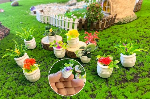 24 PCS Mini Cactus Decor for Dollhouse Resin Tiny Cactus for Crafts Micro Miniature Cactus for Fairy Garden Dollhouse Micro Micro Decoration (A) in Kuwait