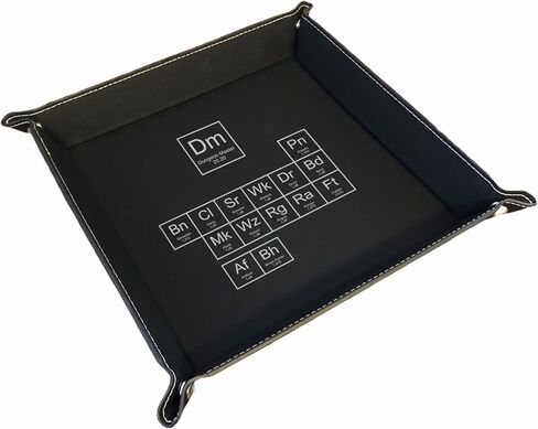 مضحك D&D الهدايا DND DND صينية الجدول الدوري للفئات المحفورة الجلدية المقطوعة الأبراج المحصنة دراغونز (أسود) in Kuwait