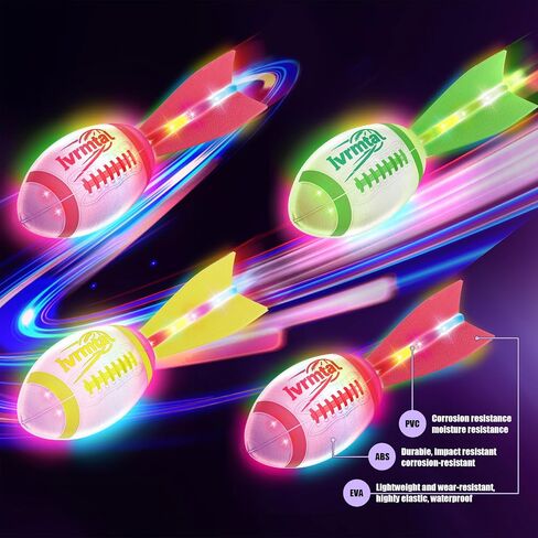 Foam Glow in The Dark Football, LED Light Up Football, Color-Changing Sports Outdoor Toys for Kids 8 9 10 11 12 Summer&Birthday Gifts for Boys 8-12 in Saudi Arabia