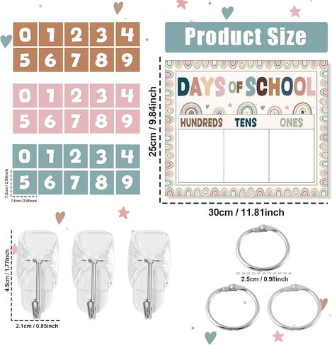 Boho Bulletin Board Decorations مرة أخرى إلى أيام المدرسة من الملصقات المدرسية للصفوف التقويم الفصول الدراسية ديكور جدار الجدار مع بطاقات أرقام لرياض الأطفال في مرحلة ما قبل المدرسة للأطفال اللوازم المدرسية للدرس الطالب in Saudi Arabia