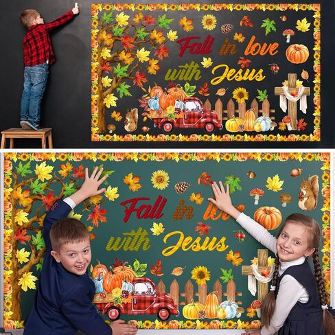 99 PCS Fall Tree Bulletin Decorations مع 300 PCS PCS Glue Points Autumn Attgiving Maple Leaves Acorns Cutouts Autumn Harvest Crall in Saudi Arabia