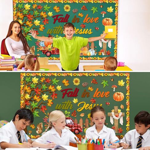 99 PCS Fall Tree Bulletin Decorations مع 300 PCS PCS Glue Points Autumn Attgiving Maple Leaves Acorns Cutouts Autumn Harvest Crall in Saudi Arabia