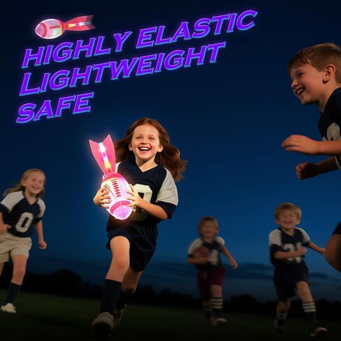 Foam Glow in The Dark Football, LED Light Up Football, Color-Changing Sports Outdoor Toys for Kids 8 9 10 11 12 Summer&Birthday Gifts for Boys 8-12 in Saudi Arabia