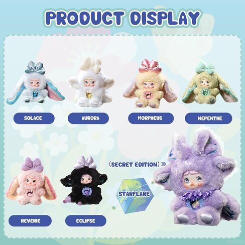 Fantasy World Series Plush Blind Box - 3 Expressions Adorable Mystery Plush Toys for Collectors - 8.3IN Random Surprise Doll with Unique Designs, 1PCS(1 of 7 Possible Styles) in Saudi Arabia