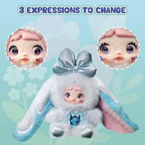 Fantasy World Series Plush Blind Box - 3 Expressions Adorable Mystery Plush Toys for Collectors - 8.3IN Random Surprise Doll with Unique Designs, 1PCS(1 of 7 Possible Styles) in Saudi Arabia