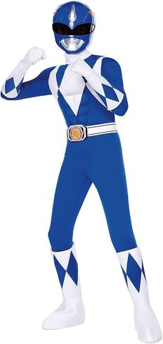 Spirit Halloween Blue Power Ranger Costume, Officially Licensed, Hasbro Toys in Kuwait