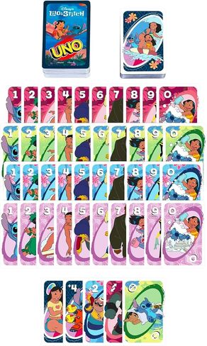 مجموعة ألعاب البطاقات UNO Stitch - حزمة مع Disney Uno Deck for Kids Plus Stickers ، المزيد | لعبة ليلو وروتيتش بطاقة للأطفال ، ليلة لعبة العائلة in Saudi Arabia