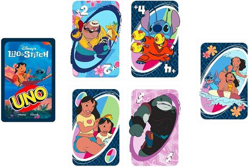 مجموعة ألعاب البطاقات UNO Stitch - حزمة مع Disney Uno Deck for Kids Plus Stickers ، المزيد | لعبة ليلو وروتيتش بطاقة للأطفال ، ليلة لعبة العائلة in Saudi Arabia