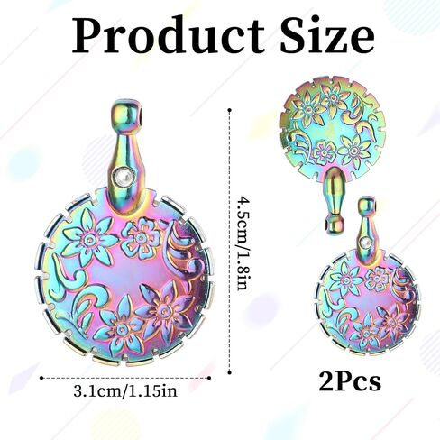 2 PCS Yarn Cutter Pendants Thread Cutter Pendants, Vintage Metal Yarn Cutters Thread Snips Round Floral Design Craft Cutting Tools Sewing Scissors for DIY Sewing and Knitting (Dazzle Color) in Saudi Arabia