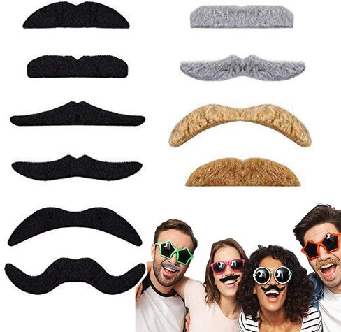 48 حزمة من الشوارب المزيفة، شوارب ذاتية اللصق، زي شعر الوجه المبتكر لشوارب وهمية لمستلزمات الحفلات، والهالوين، وأعياد الميلاد، والمهرجانات in Kuwait