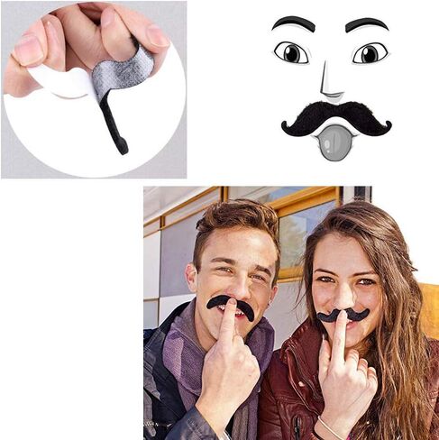 48 حزمة من الشوارب المزيفة، شوارب ذاتية اللصق، زي شعر الوجه المبتكر لشوارب وهمية لمستلزمات الحفلات، والهالوين، وأعياد الميلاد، والمهرجانات in Kuwait