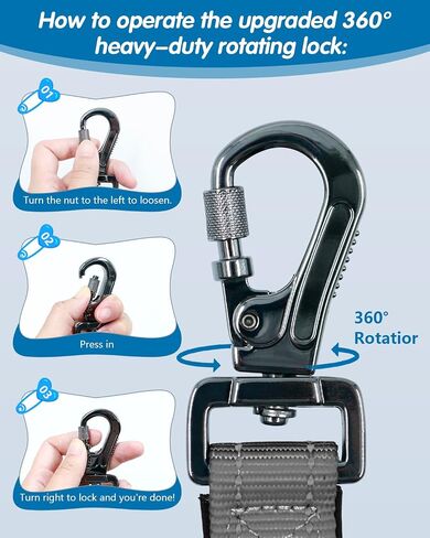 Hands Free Dog Leash & Car Seatbelt-4.8-7.5 FT Bungee Bungee Leash ، 2in1 حزام الكلب الخصر للمشي ، الجري والمشي ، إلخ. in Kuwait