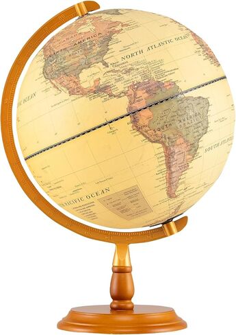GOPLUS 12 Ingly World World Globe ، Light Up Dottating Globe Night Lamp مع حامل خشبي ، جغرافيا تزيين سطح المكتب. in Saudi Arabia