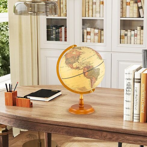 GOPLUS 12 Ingly World World Globe ، Light Up Dottating Globe Night Lamp مع حامل خشبي ، جغرافيا تزيين سطح المكتب. in Saudi Arabia