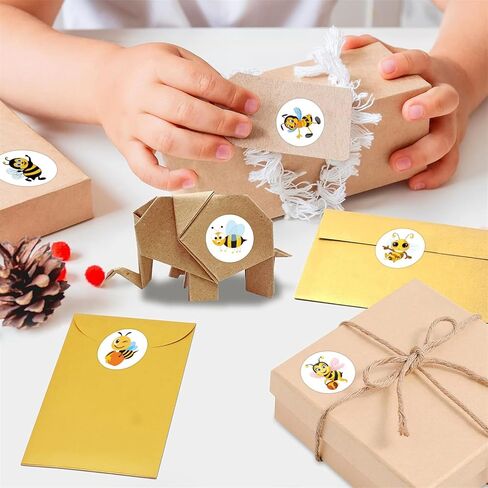 500pcs Bee Sticker for Kids Boy Teacher ، 1 Roll 10 Styles Cute Insecta Conslies Condract Space Space Supplies Supplies Divisions Sticker Animal Party Secal (Bee) in Kuwait