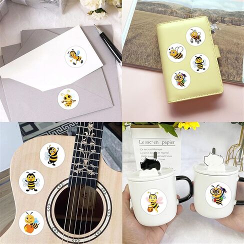 500pcs Bee Sticker for Kids Boy Teacher ، 1 Roll 10 Styles Cute Insecta Conslies Condract Space Space Supplies Supplies Divisions Sticker Animal Party Secal (Bee) in Kuwait