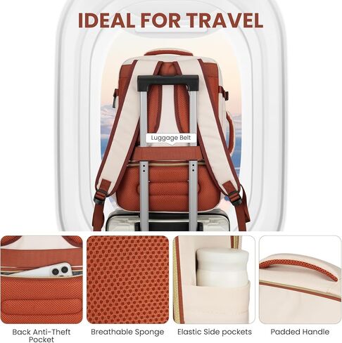 40L Large Travel Backpack for Women,Carry On Luggage with 4 Packing Cubes, Airline Approved Weekender Backpacks for Personal Items fits 17 Inch Laptop in Saudi Arabia