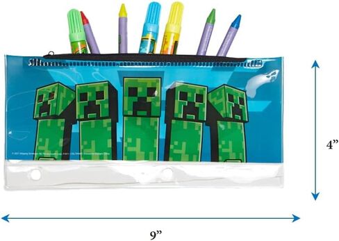 Innovative Designs Mine Craft Kids Coloring Art and Sticker Set,30 Pcs.School and Craft Supplies with Pencil Case,Blue in Saudi Arabia