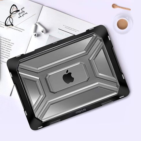 MOSISO Compatible with MacBook Pro 13 inch Case M2 2025 2024 2023 2022 2021 2020 A2338 M1 A2289 A2251, Heavy Duty Plastic Hard Shell Case with TPU Bumper&Keyboard Cover&Screen Film, Black in Saudi Arabia